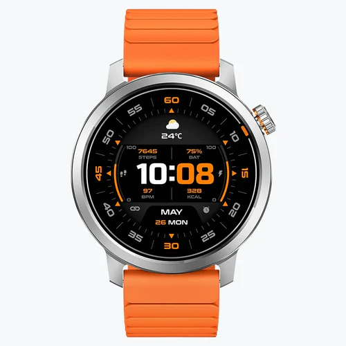 kospet-magic-orb-smartwatch-silver-with-orange-silicone-strap-3-min KOSPET Orb Smartwatch